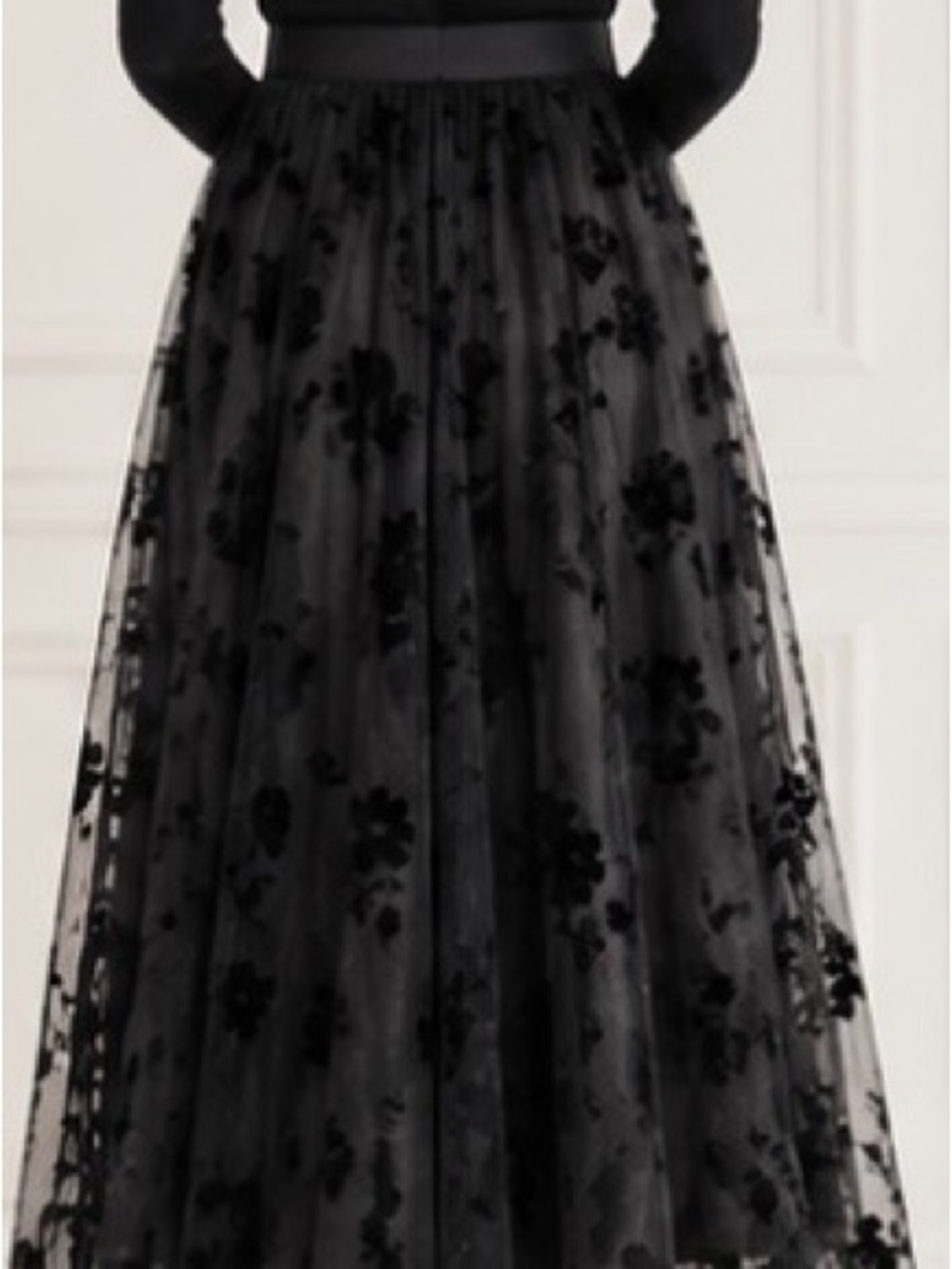 Chicwish Black Floral Mesh Midi Skirt - Women - Picture 2 of 7